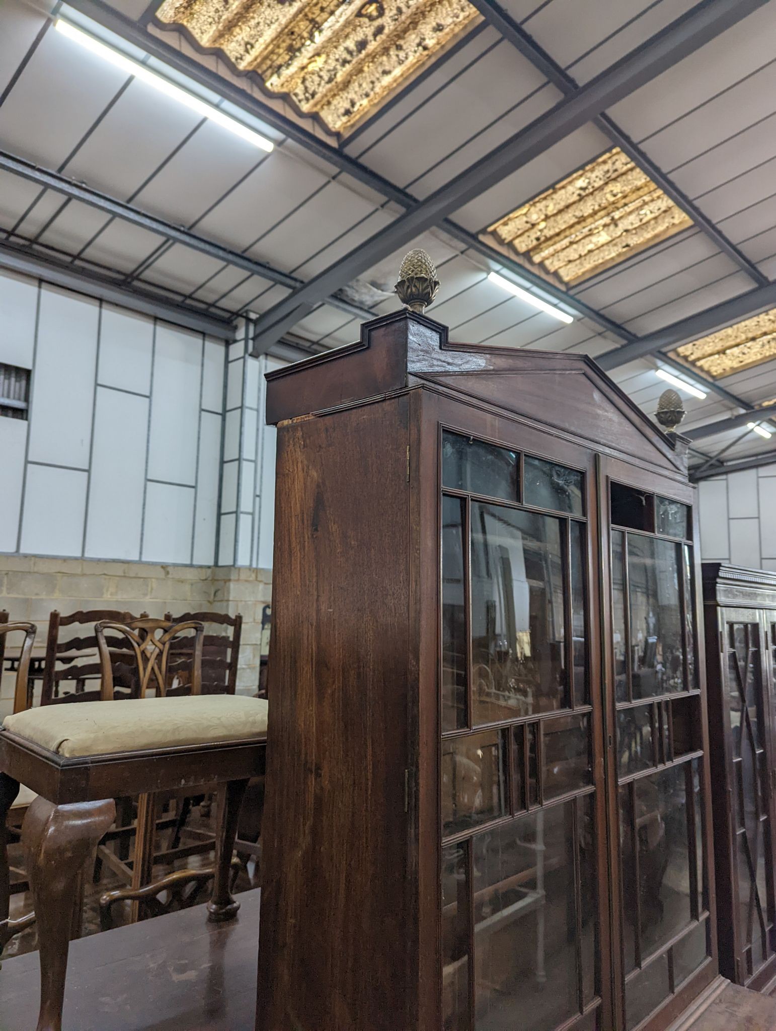 A Regency mahogany secretaire bookcase, length 106cm, depth 52cm, height 232cm